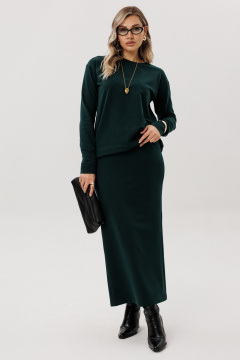 Джемпер, юбка Ma Vie 713 изумрудный - фото 1