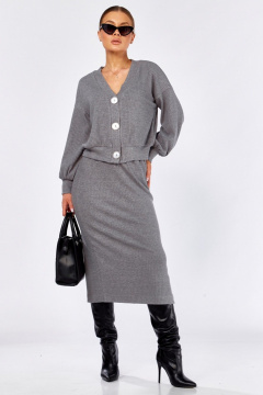 Джемпер, юбка Faufilure C1552 серый - фото 2
