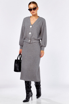 Джемпер, юбка Faufilure C1552 серый - фото 1