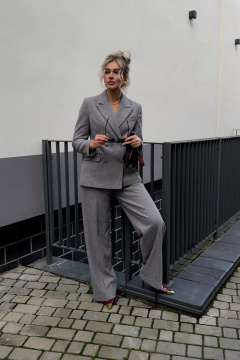 Брюки DNM 040 мелкий_квадратик_серо-бежевый - фото 4