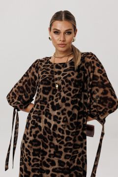 Платье Anelli 1733 коричневый_леопард - фото 4