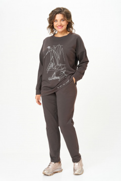 Брюки, свитшот STEFANY 2061-2 горький-шоколад - фото 2