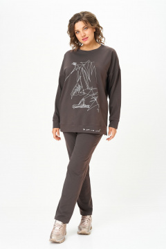 Брюки, свитшот STEFANY 2061-2 горький-шоколад - фото 1