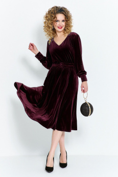 Платье Euromoda 492 вишневый - фото 1