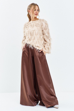 Брюки, джемпер Euromoda 663 беж/коричневый - фото 2