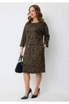 Платье Твой имидж 2274 шоколадный_с_принтом - фото 5