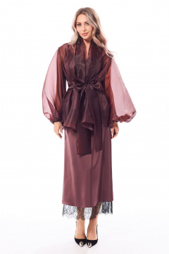 Блуза, пояс Golden Valley 2360 коричневый - фото 1