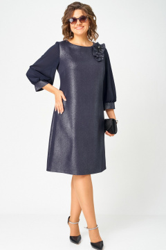 Платье EVA GRANT 7310D синий_баклажан - фото 4