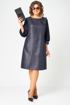 Платье EVA GRANT 7310D синий_баклажан - фото 2