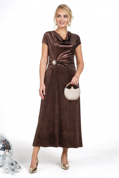 Платье Alani Collection 2480 шоколад - фото 1