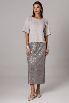 Блуза, юбка Ларс Стиль 1153 серый - фото 3