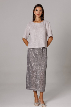 Блуза, юбка Ларс Стиль 1153 серый - фото 1