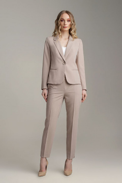 Бежевый жакет на подкладке, прилегающего силуэта, лето MARIKA 413/1 бежевый - фото 1