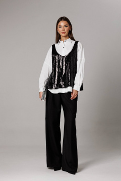 Блуза, майка Ларс Стиль 1171 черный,белый - фото 5