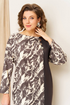 Платье VOLNA 1452 шоколадно-бежевый - фото 5