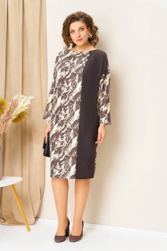 Платье VOLNA 1452 шоколадно-бежевый - фото 4