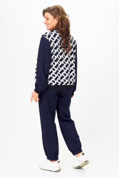 Брюки, бомбер Solomeya Lux 946/449С синий_с_белым_геометрия - фото 5