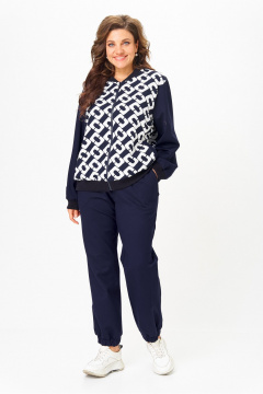 Брюки, бомбер Solomeya Lux 946/449С синий_с_белым_геометрия - фото 4