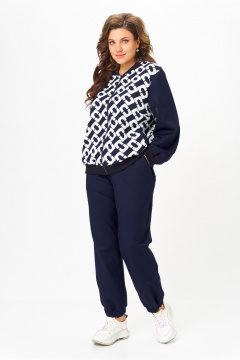 Брюки, бомбер Solomeya Lux 946/449С синий_с_белым_геометрия - фото 2