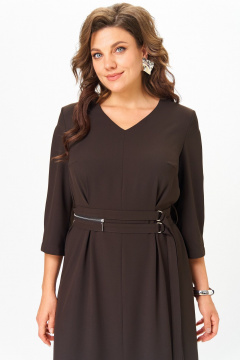 Платье ANASTASIA MAK 1294 коричневый - фото 3