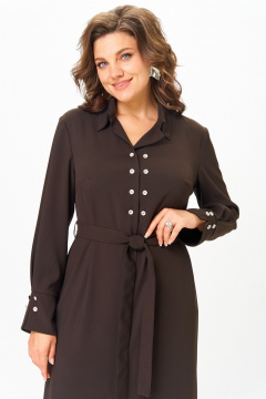 Платье ANASTASIA MAK 1296 коричневый - фото 3