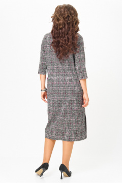 Платье Michel chic 2191 бордо, серый, клетка - фото 5