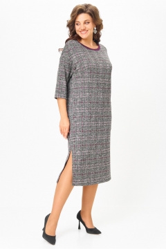 Платье Michel chic 2191 бордо, серый, клетка - фото 4