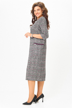 Платье Michel chic 2191 бордо, серый, клетка - фото 3