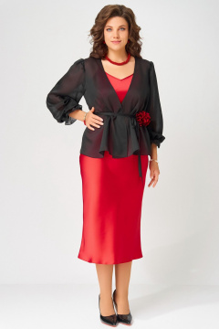 Накидка, платье, пояс, украшение Fita 3201 красно-черный - фото 3