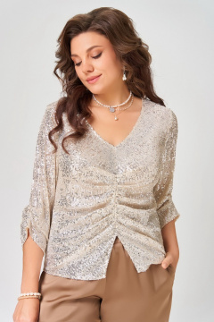 Блуза, брюки Fita 3212 золотисто-бежевый - фото 5