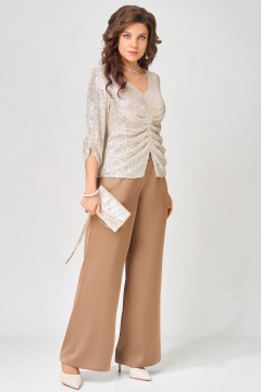 Блуза, брюки Fita 3212 золотисто-бежевый - фото 2