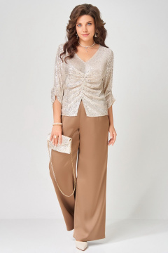 Блуза, брюки Fita 3212 золотисто-бежевый - фото 1