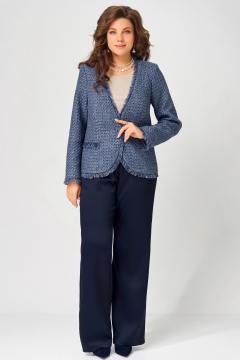 Брюки, жакет, топ Fita 4056 бежево-синий - фото 1