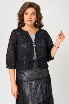 Болеро, топ, юбка Fita 4141 черно-серебристый - фото 5