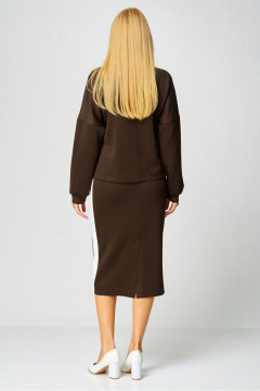 Джемпер, ремень, юбка Gamma Gracia 888 коричневый_белый - фото 5