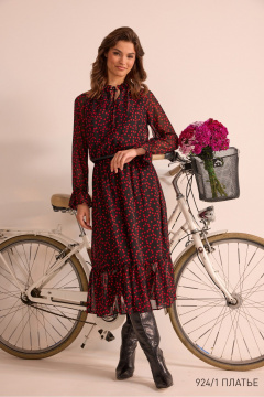 Платье NiV NiV fashion 924/1 чёрный_в_красный_горошек - фото 1