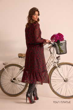 Платье NiV NiV fashion 924/1 чёрный_в_красный_горошек - фото 2