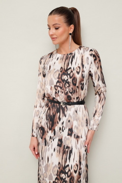 Нарядное миди платье с абстрактным принтом и блестящим эффектом PUR PUR 11-247/6 - фото 4