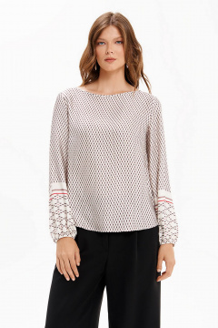 Блуза Nelva 23485 кремовый принт - фото 1