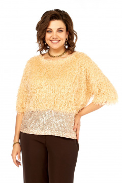 Блуза Ольга Стиль Л-436 персик - фото 1