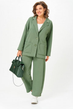 Брюки, жакет Anastasia 1299 олива - фото 4