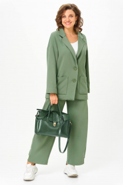 Брюки, жакет Anastasia 1299 олива - фото 1