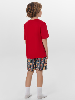Футболка, шорты Mark Formelle 563329/25-33882ПП-14 спелая_вишня_капибары_на_графитовой_полоске_3_сл_ - фото 3