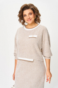 Платье Karina deLux M-1400 бежевый - фото 2