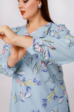 Блуза La rouge 62575 мята-(цветы) - фото 4