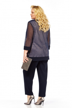 Блуза, брюки Элль-стиль 2435/1 темно-синий - фото 2