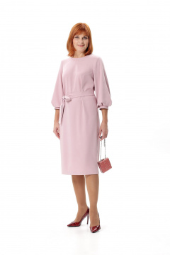 Платье с талевыми вытачками и шлицей Соджи 578 пудровый - фото 2