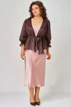 Платье, туника Fita 3193 розово-шоколадный - фото 3