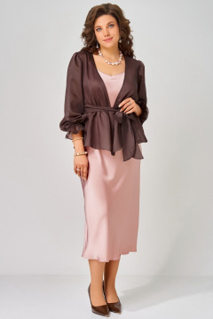 Платье, туника Fita 3193 розово-шоколадный - фото 2