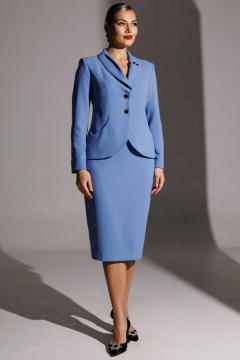 Жакет, юбка Мода Юрс 25-2942 голубой - фото 1